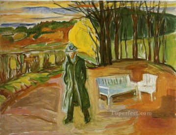 エドヴァルド・ムンク Painting - 庭の自画像 ekely 1942年 エドヴァルド・ムンク